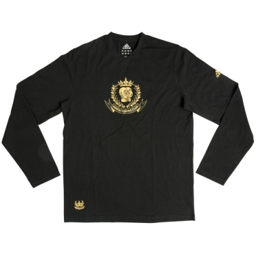 Adidas Sweater/T-shirt Lange Mouw Leisure Zwart/Goud